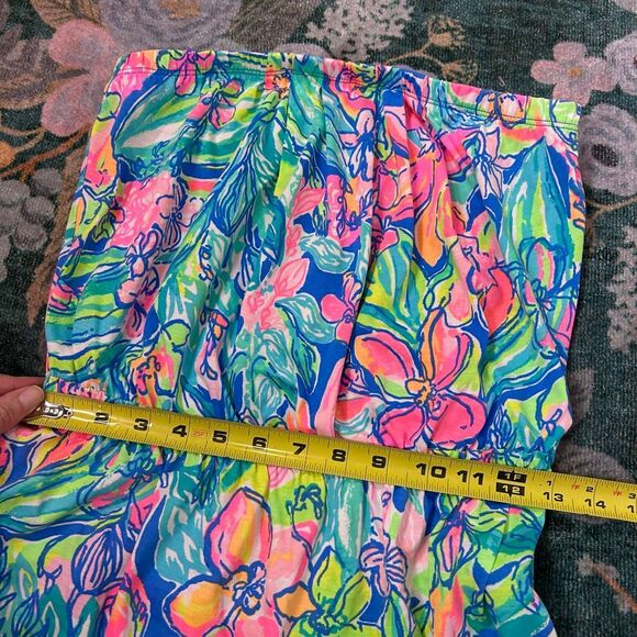 Lilly Pulitzer Windsor Dress Medium Bennet Blue Strapless Floral Pull On Cotton - Picture 10 of 14